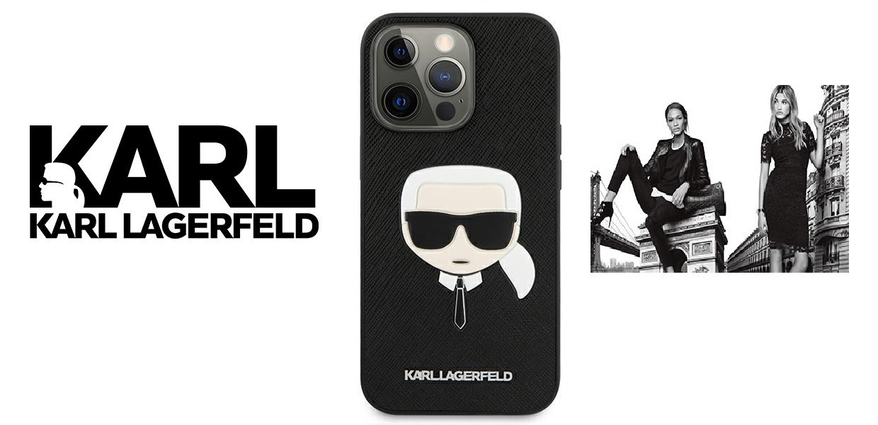Husa Karl Lagerfeld KLHCP13LSAKHBK compatibila cu iPhone 13 Pro, Saffiano Ikonik Karl`s Head, Negru 1 Lerato.ro