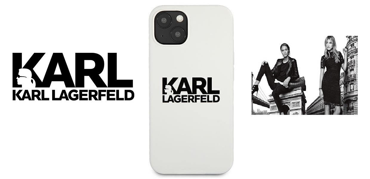 Husa Karl Lagerfeld KLHCP13MSLKLWH compatibila cu iPhone 13, Silicone Stack Logo, Alb 1 Lerato.ro