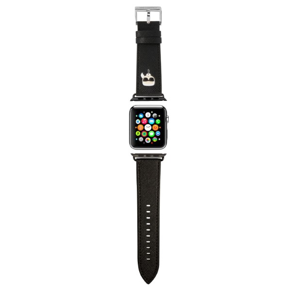 Curea Karl Lagerfeld Ikonik Saffiano compatibila cu Apple Watch 38/40/41mm, Negru 1 Lerato.ro