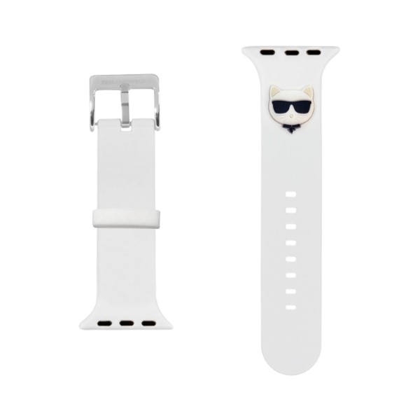 Curea Karl Lagerfeld Silicone Choupette Head compatibila cu Apple Watch 42/44/45mm, Alb 1 Lerato.ro