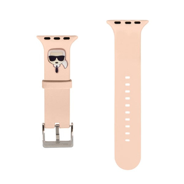 Curea Karl Lagerfeld Silicone Karl Head compatibila cu Apple Watch 42/44/45mm, Roz 1 Lerato.ro