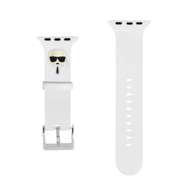 Curea Karl Lagerfeld Silicone Karl Head compatibila cu Apple Watch 38/40/41mm, Alb 1 Lerato.ro