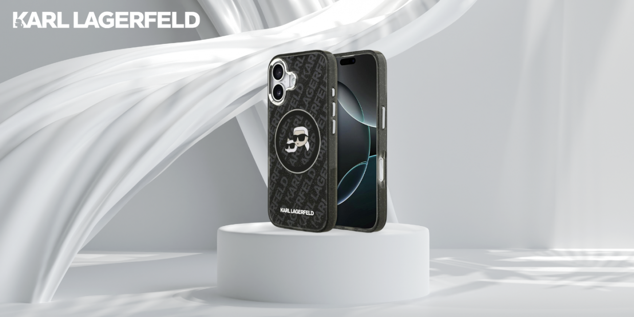 Carcasa Karl Lagerfeld IML Glitter Karl and Choupette Heads Logo cu MagSafe compatibila cu iPhone 17, Negru 1 Lerato.ro