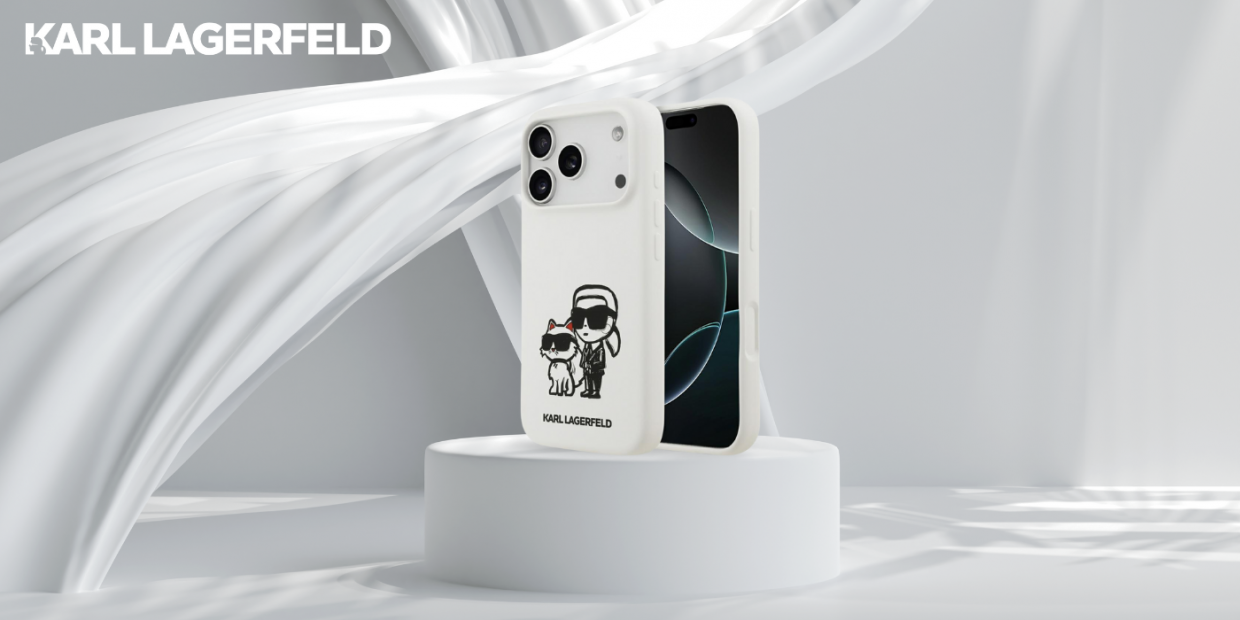 Carcasa Karl Lagerfeld Silicone KC Sketch Logo cu MagSafe compatibila cu iPhone 17 Pro, Alb 1 Lerato.ro