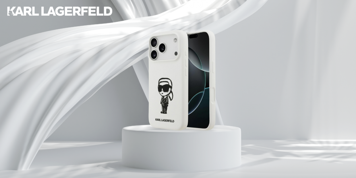 Carcasa Karl Lagerfeld Silicone Karl Sketch Logo cu MagSafe compatibila cu iPhone 17 Pro, Alb 1 Lerato.ro