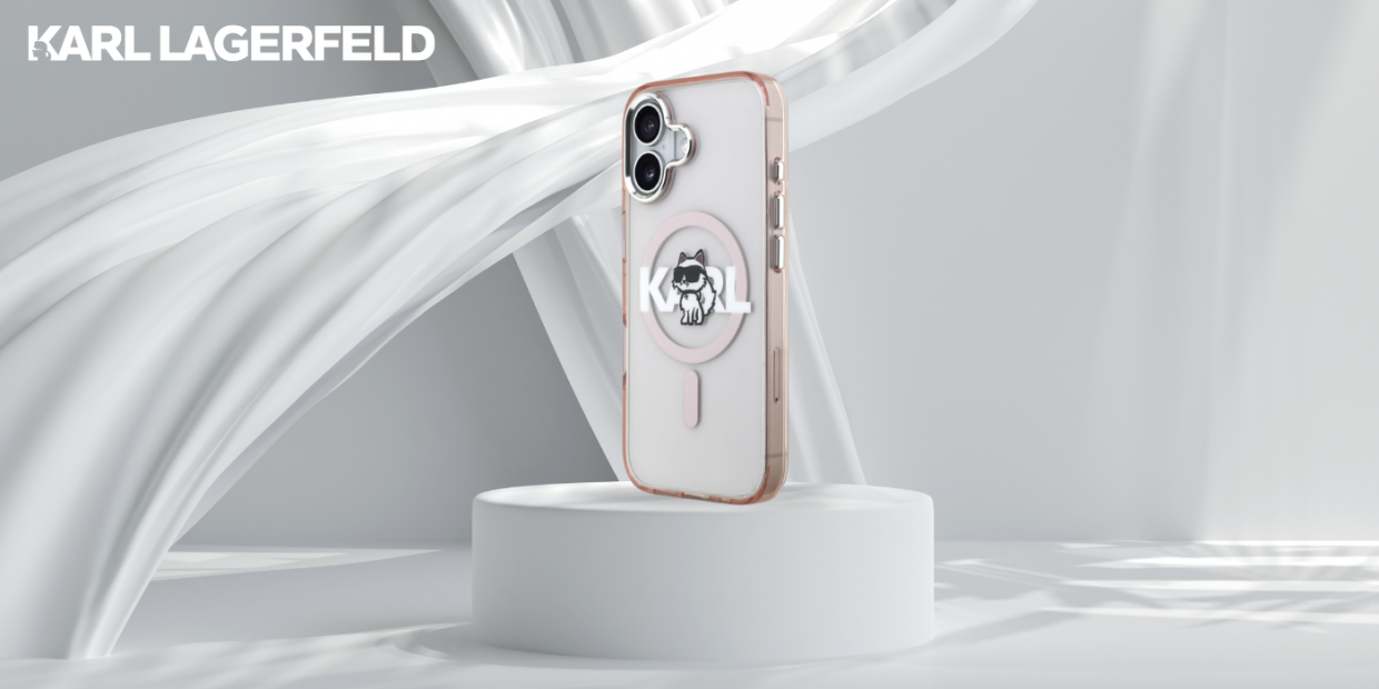 Carcasa Karl Lagerfeld IML Choupette Sketch Logo cu MagSafe compatibila cu iPhone 17, Roz 1 Lerato.ro