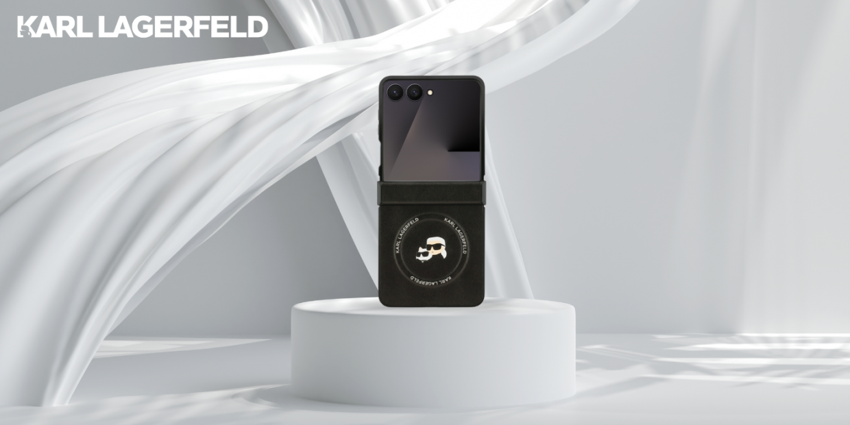 Carcasa Karl Lagerfeld Karl and Choupette Pins cu MagSafe compatibila cu Samsung Galaxy Z Flip 7, Negru 1 Lerato.ro