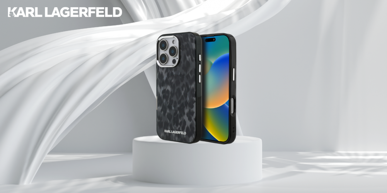 Carcasa Karl Lagerfeld IML Leopard Pattern cu MagSafe compatibila cu iPhone 16 Pro Max, Negru 1 Lerato.ro