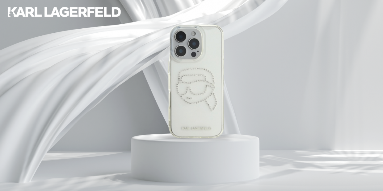 Carcasa Karl Lagerfeld IML Rhinestones Karl Head compatibila cu iPhone 16 Pro, Transparent 1 Lerato.ro