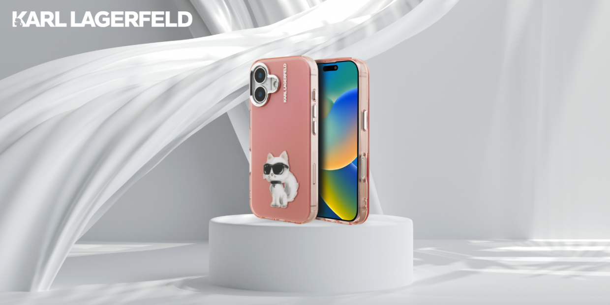 Carcasa Karl Lagerfeld IML Aquarelle Choupette Logo compatibila cu iPhone 16, Roz 1 Lerato.ro
