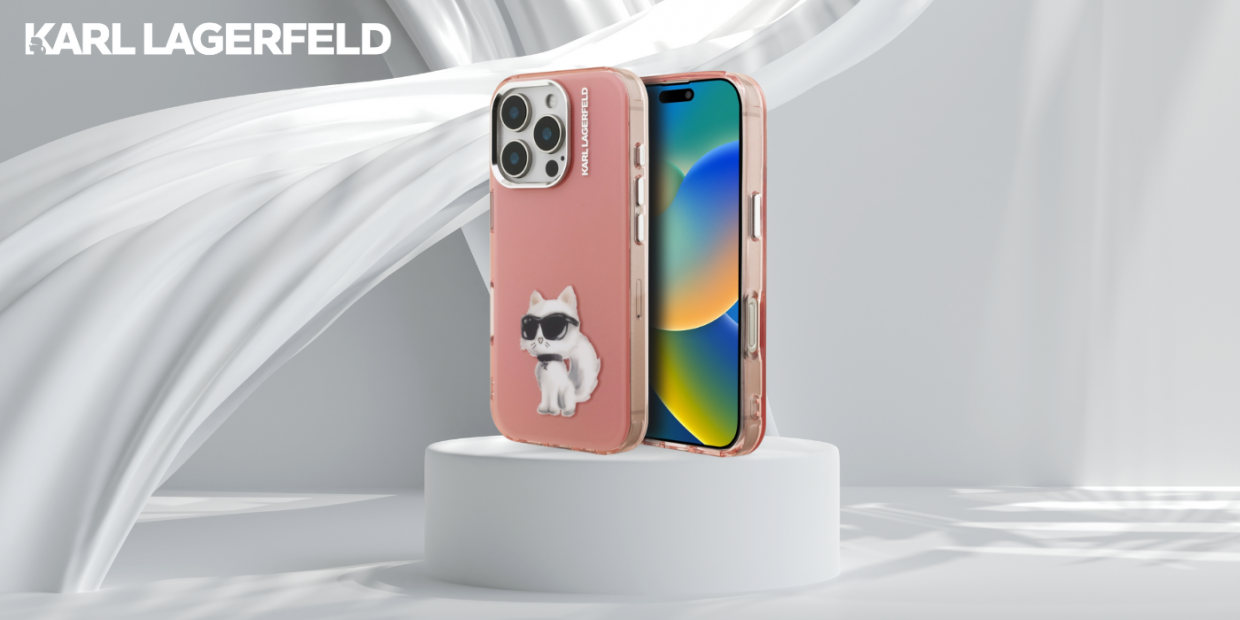 Carcasa Karl Lagerfeld IML Aquarelle Choupette Logo compatibila cu iPhone 16 Pro, Roz 1 Lerato.ro