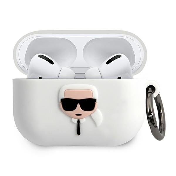 Carcasa Karl Lagerfeld Silicone Ikonik compatibila cu Apple AirPods Pro, Alb 1 Lerato.ro