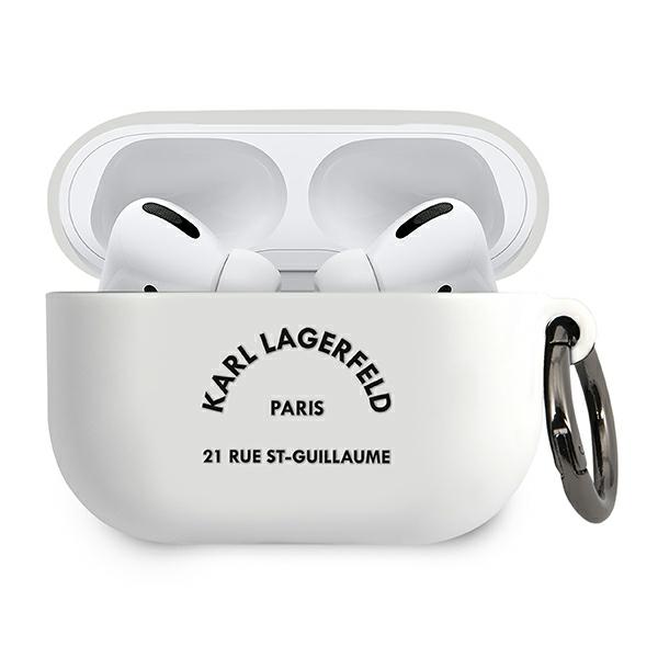 Carcasa Karl Lagerfeld Silicone RSG compatibila cu Apple AirPods Pro, Alb 1 Lerato.ro