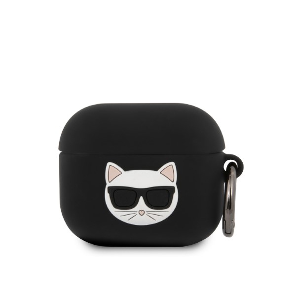Carcasa Karl Lagerfeld Silicone Choupette compatibila cu Apple AirPods 3, Negru 1 Lerato.ro