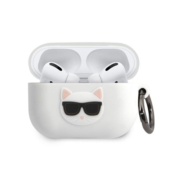Carcasa Karl Lagerfeld Silicone Choupette compatibila cu Apple AirPods Pro, Alb 1 Lerato.ro