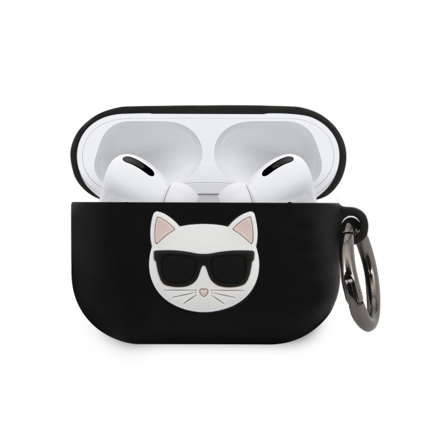 Carcasa Karl Lagerfeld Silicone Choupette compatibila cu Apple AirPods Pro, Negru 1 Lerato.ro