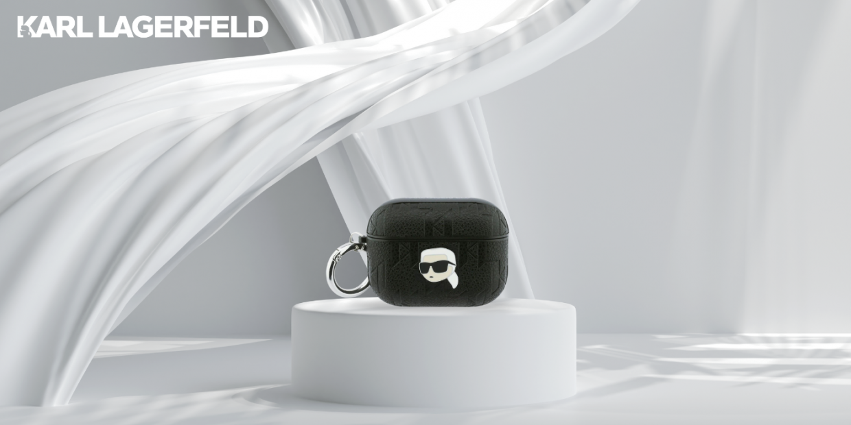 Carcasa Karl Lagerfeld Monogram Karl Head compatibila cu Apple AirPods Pro 3, Negru 1 Lerato.ro