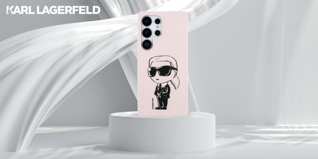 Carcasa Karl Lagerfeld Silicone Graffiti Ikonik Printed Logo cu MagSafe compatibila cu Samsung Galaxy S25 Ultra, Roz 1 Lerato.ro