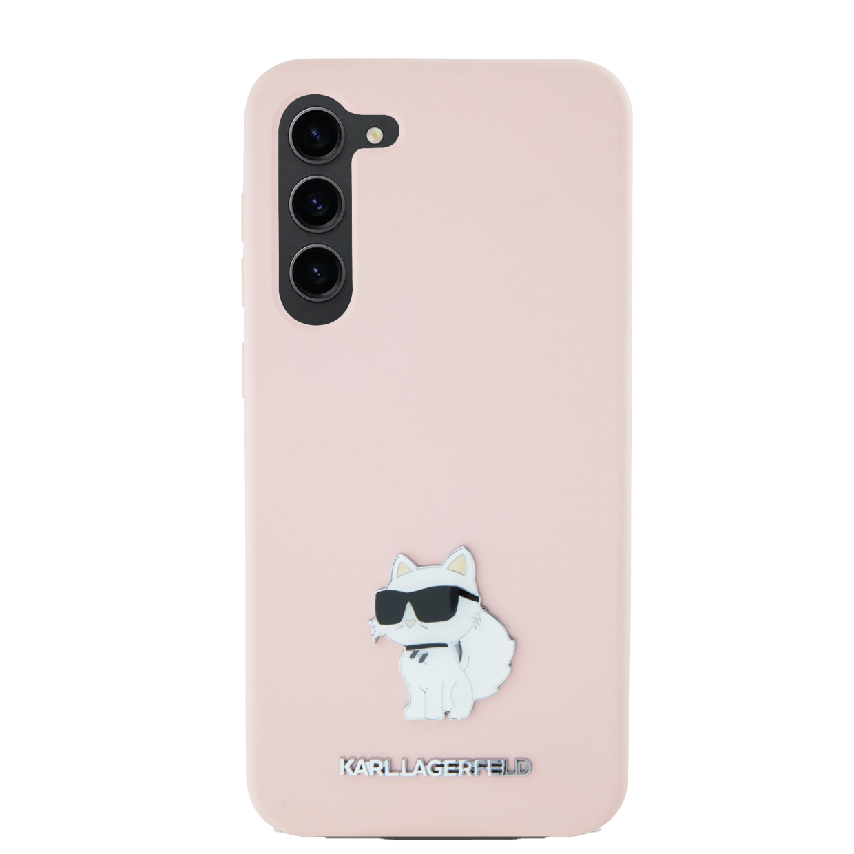 Carcasa Karl Lagerfeld Silicone Choupette Metal Pin compatibila cu Samsung Galaxy S24, Roz 1 Lerato.ro