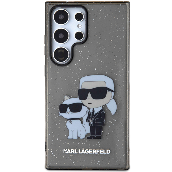 Carcasa Karl Lagerfeld IML Glitter Karl and Choupette compatibila cu Samsung Galaxy S24 Ultra, Negru 1 Lerato.ro