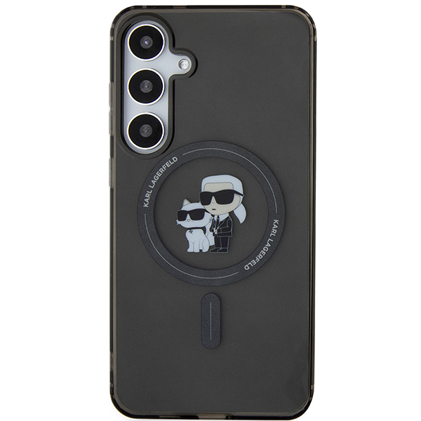 Carcasa Karl Lagerfeld Karl and Choupette Glitter MagSafe compatibila cu Samsung Galaxy S24 Plus, Negru 1 Lerato.ro