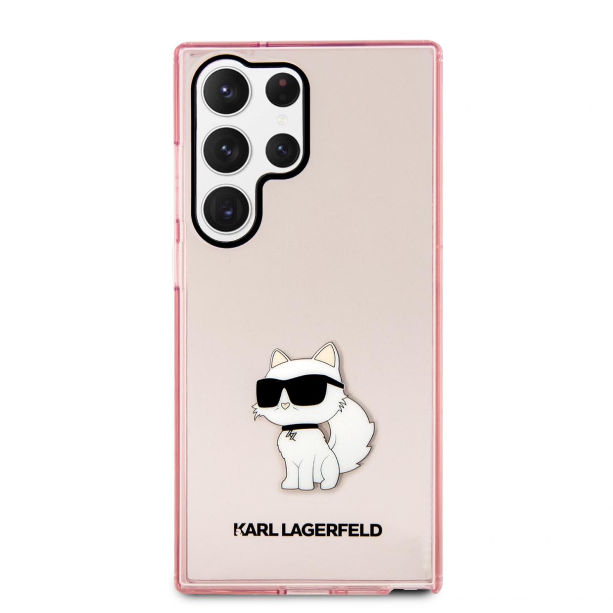 Carcasa Karl Lagerfeld Ikonik Choupette compatibila cu Samsung Galaxy S23 Ultra, Roz 1 Lerato.ro