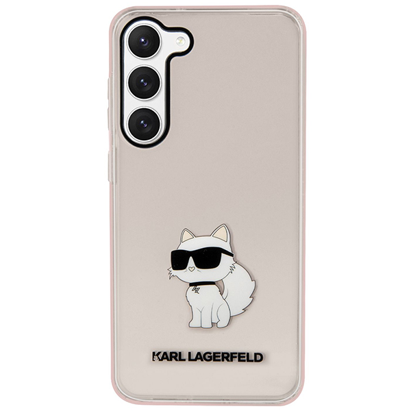 Carcasa Karl Lagerfeld Ikonik Choupette compatibila cu Samsung Galaxy S23 Plus, Roz 1 Lerato.ro