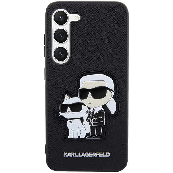 Carcasa Karl Lagerfeld Saffiano Karl and Choupette compatibila cu Samsung Galaxy S23 Plus, Negru 1 Lerato.ro