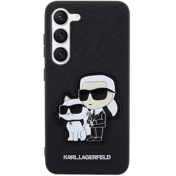 Carcasa Karl Lagerfeld Saffiano Karl and Choupette compatibila cu Samsung Galaxy S23, Negru 1 Lerato.ro