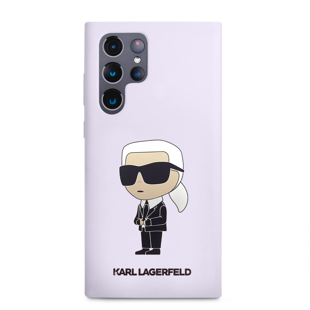 Carcasa Karl Lagerfeld Liquid Silicone Ikonik Karl compatibila cu Samsung Galaxy S23, Violet 1 Lerato.ro