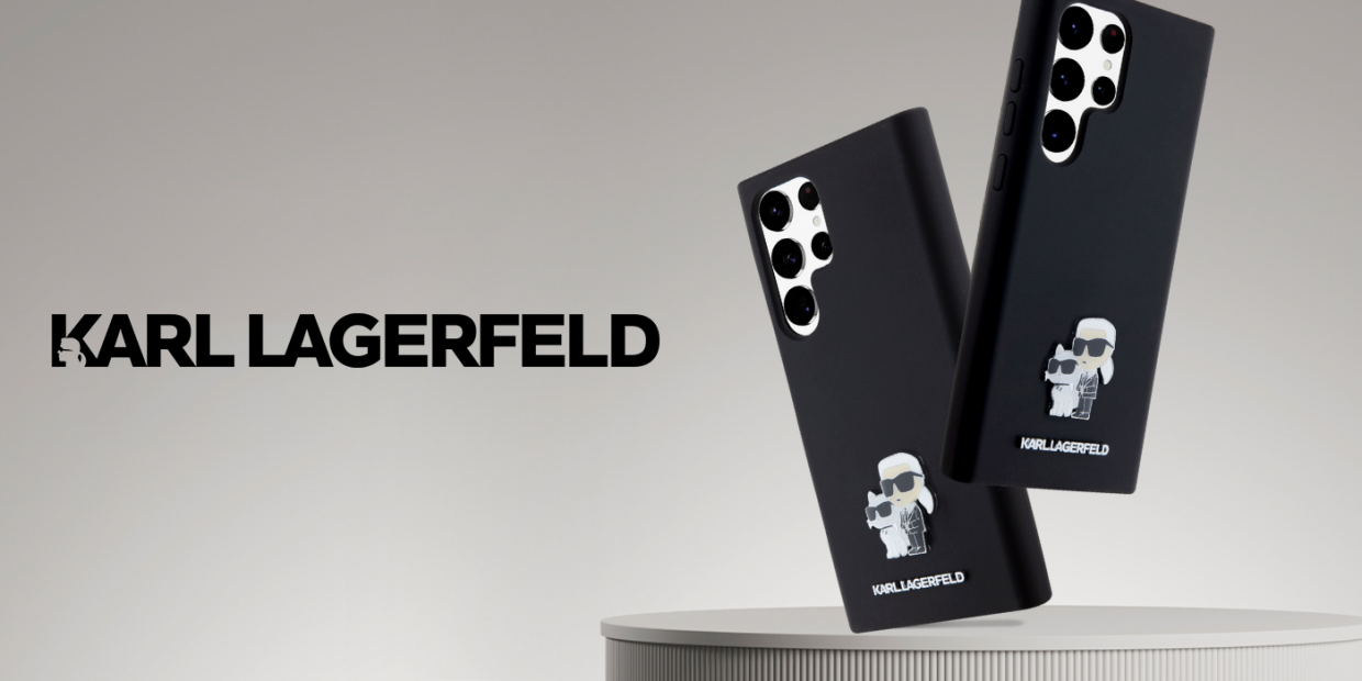 Carcasa Karl Lagerfeld Silicone Karl and Choupette Metal Pin compatibila cu Samsung Galaxy A55, Negru 1 Lerato.ro
