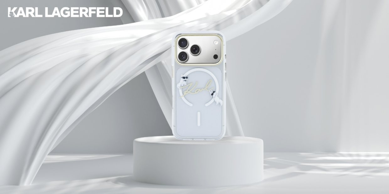 Carcasa Karl Lagerfeld IML Choupettes Karl Script Logo cu MagSafe compatibila cu iPhone 17 Pro, Transparent 1 Lerato.ro