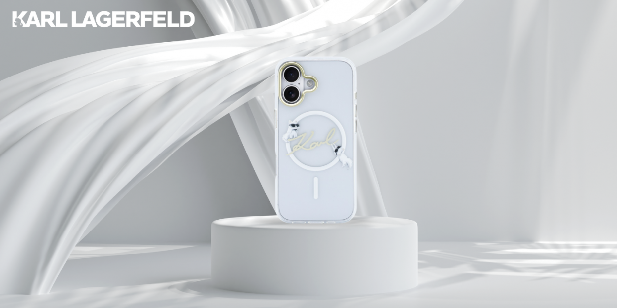 Carcasa Karl Lagerfeld IML Choupettes Karl Script Logo cu MagSafe compatibila cu iPhone 17, Transparent 1 Lerato.ro