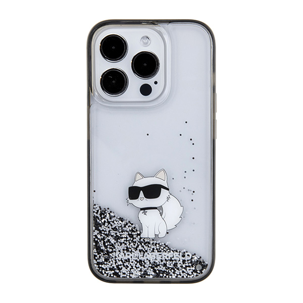 Carcasa Karl Lagerfeld Liquid Glitter Choupette compatibila cu iPhone 14 Pro Max, Transparent 1 Lerato.ro