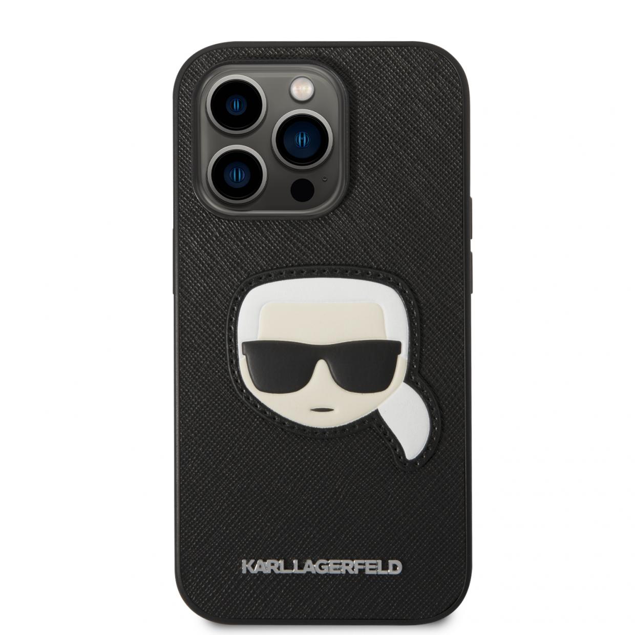 Carcasa Karl Lagerfeld Karl Head Patch compatibila cu iPhone 14 Pro Max, Negru 1 Lerato.ro
