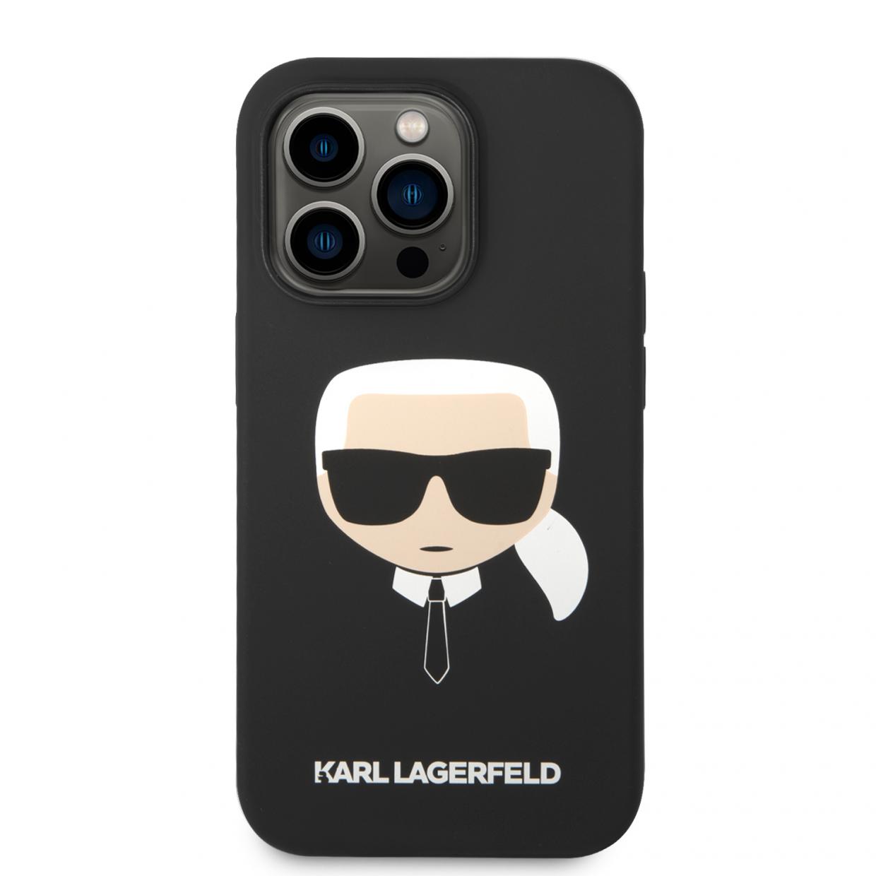 Carcasa Karl Lagerfeld Silicone Karl Head compatibila cu iPhone 14 Pro Max, Negru 1 Lerato.ro