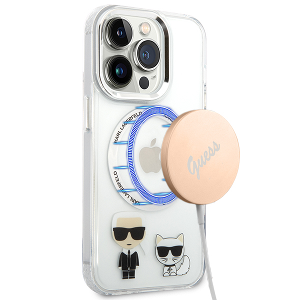 Carcasa Karl Lagerfeld Karl & Choupette cu MagSafe compatibila cu iPhone 14 Pro, Transparent 1 Lerato.ro