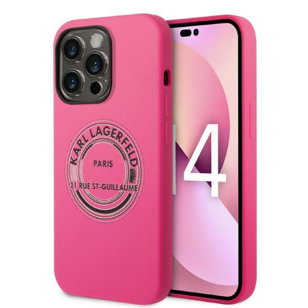 Carcasa Karl Lagerfeld Silicone RSG compatibila cu iPhone 14 Pro Max, Roz 1 Lerato.ro