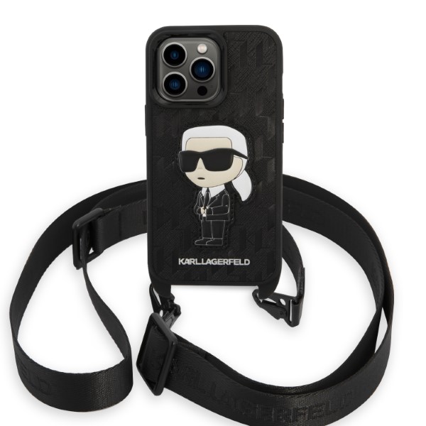 Carcasa Karl Lagerfeld Monogram Ikonik Patch compatibila cu iPhone 14 Pro Max, Negru 1 Lerato.ro