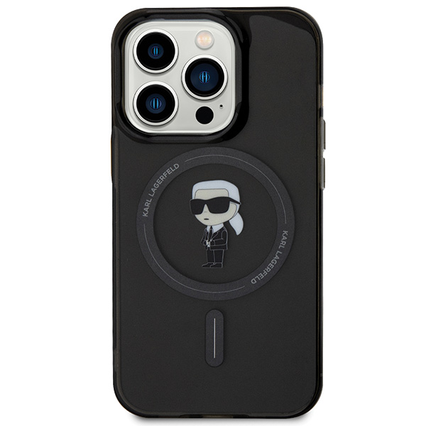 Carcasa Karl Lagerfeld IML Ikonik cu MagSafe compatibila cu iPhone 14 Pro, Negru 1 Lerato.ro