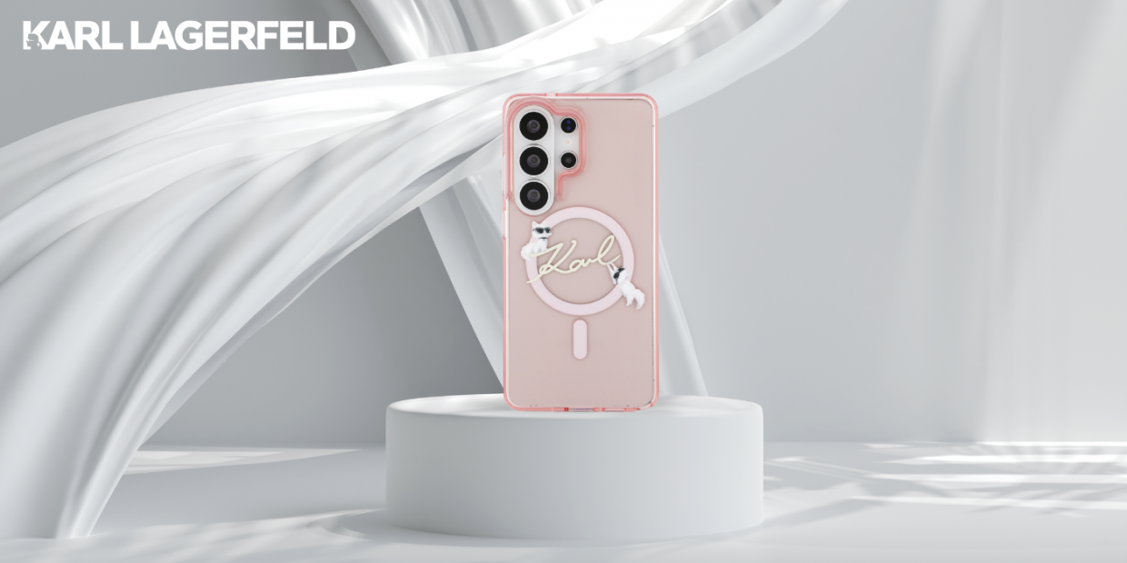 Husa Karl Lagerfeld IML KC Script cu MagSafe compatibila cu Samsung Galaxy S26 Ultra, Roz 1 Lerato.ro
