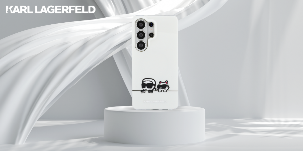 Husa Karl Lagerfeld IML Peekaboo Karl and Choupette cu MagSafe compatibila cu Samsung Galaxy S26 Ultra, Alb 1 Lerato.ro