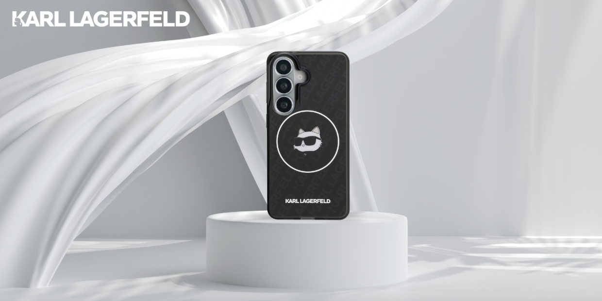 Husa Karl Lagerfeld IML Repeated Choupette cu MagSafe compatibila cu Samsung Galaxy S26, Negru 1 Lerato.ro