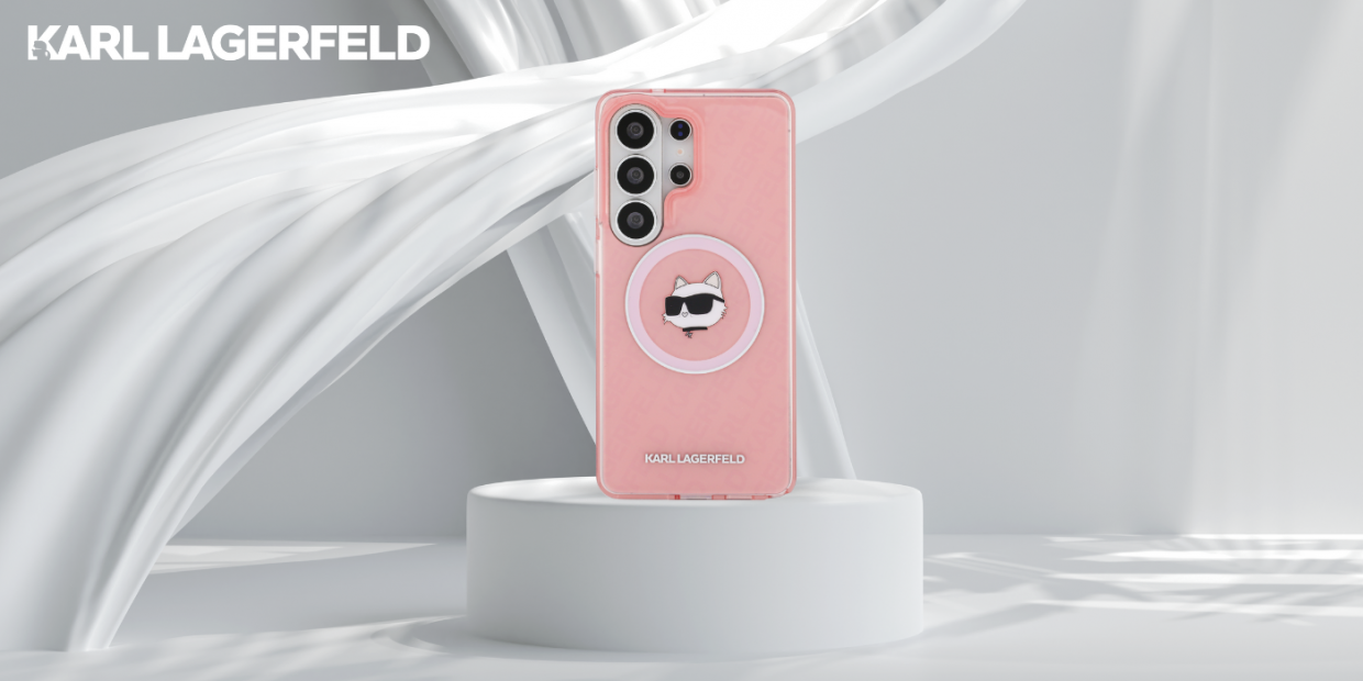 Husa Karl Lagerfeld IML Repeated Choupette cu MagSafe compatibila cu Samsung Galaxy S26 Ultra, Roz 1 Lerato.ro