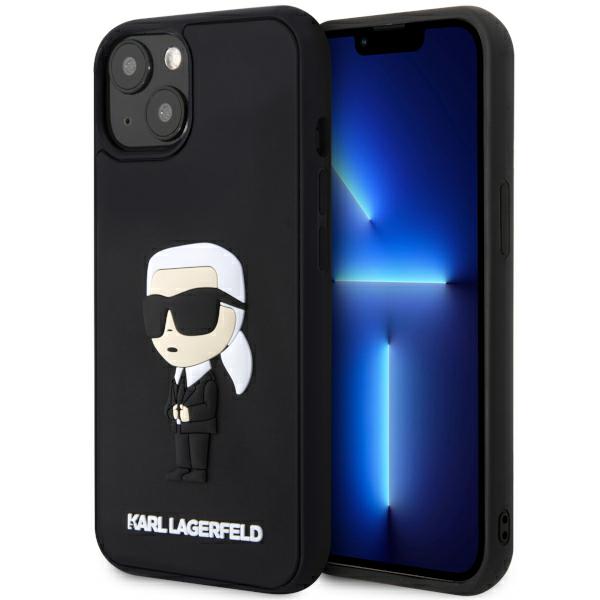 Carcasa Karl Lagerfeld 3D Rubber Ikonik compatibila cu iPhone 14 Plus / 15 Plus, Negru 1 Lerato.ro