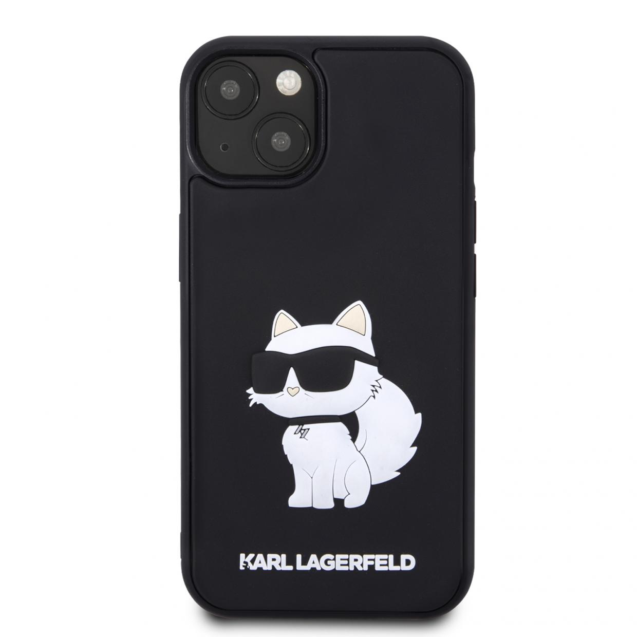 Carcasa Karl Lagerfeld 3D Rubber Choupette compatibila cu iPhone 14 Plus / 15 Plus, Negru 1 Lerato.ro