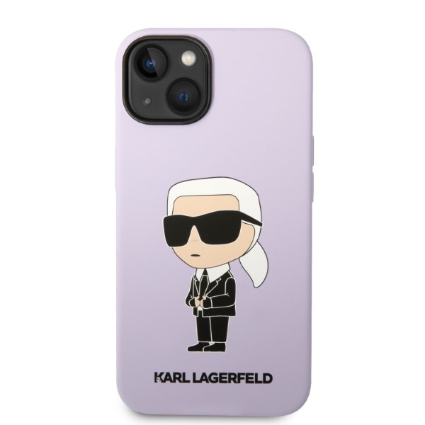 Carcasa Guess Silicone Ikonik Karl compatibila cu iPhone 14 Plus / 15 Plus, Violet 1 Lerato.ro