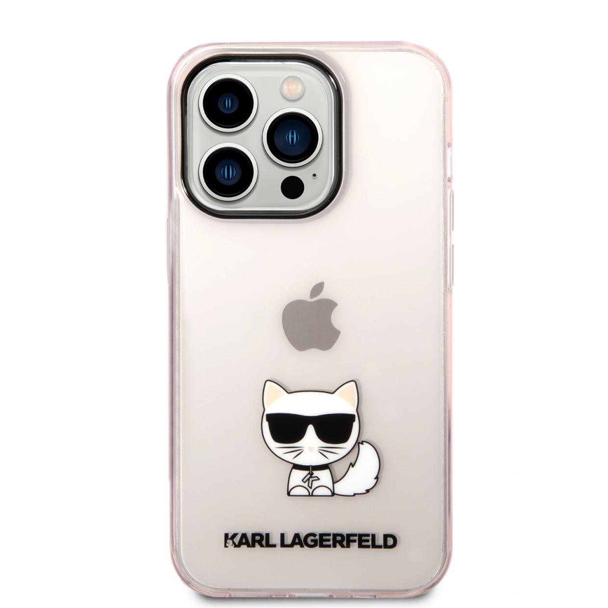 Carcasa Karl Lagerfeld Choupette Body compatibila cu iPhone 14 Pro Max, Roz / Transparent 1 Lerato.ro