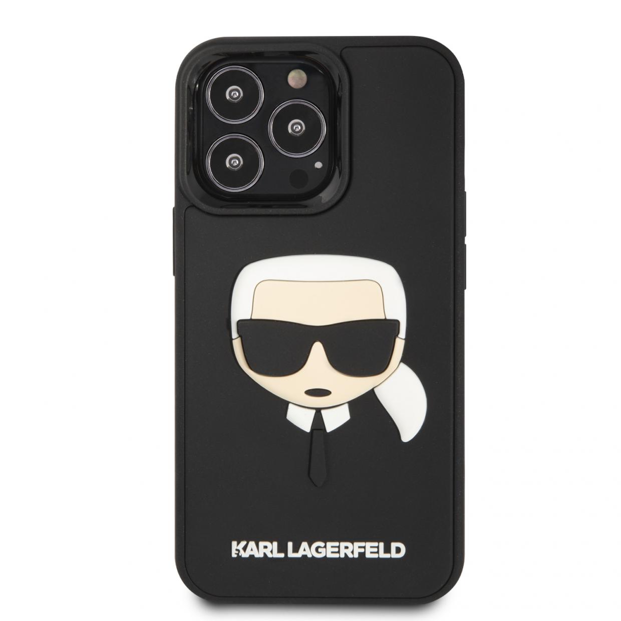 Husa Karl Lagerfeld 3D Rubber Karl Head compatibila cu iPhone 14 Pro Max, Negru 1 Lerato.ro