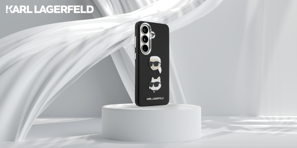 Carcasa Karl Lagerfeld Saffiano Double Heads Metal compatibila cu Samsung Galaxy S26 Plus, Negru 1 Lerato.ro